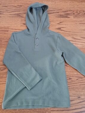 Ribbed Hooded Long Sleeve Top in Sage Green, Never Worn. New Without Tags.